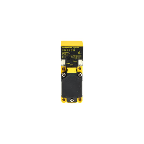 Turck NI40U-CP40-VP4X2 rectangular inductive sensor, 40 mm range, Factor 1, universal output.