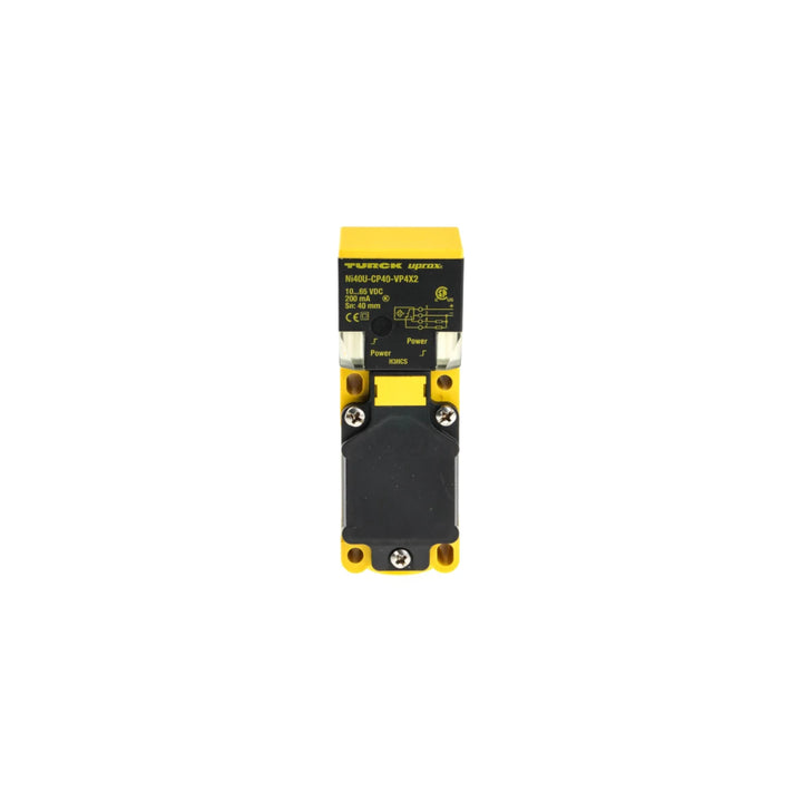 Turck NI40U-CP40-VP4X2 rectangular inductive sensor, 40 mm range, Factor 1, universal output.