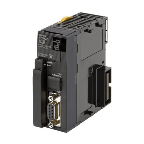 Omron CJ2M-CPU11 PLC CPU Unit with 5K steps program capacity, RS-232C and USB ports, supporting up to 2,560 I/O points for automation.