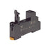 Omron P2RFZ-08-E 8-pin DIN rail relay socket with screw terminals, designed for G2R-2-S relays in industrial automation applications.