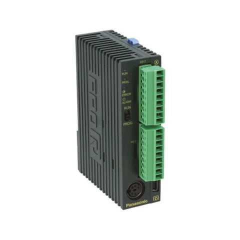 Panasonic AFP0RE8RS expansion unit with 4 inputs and 4 relay outputs for FP0R PLCs. Compact, DIN-mountable module for industrial automation.