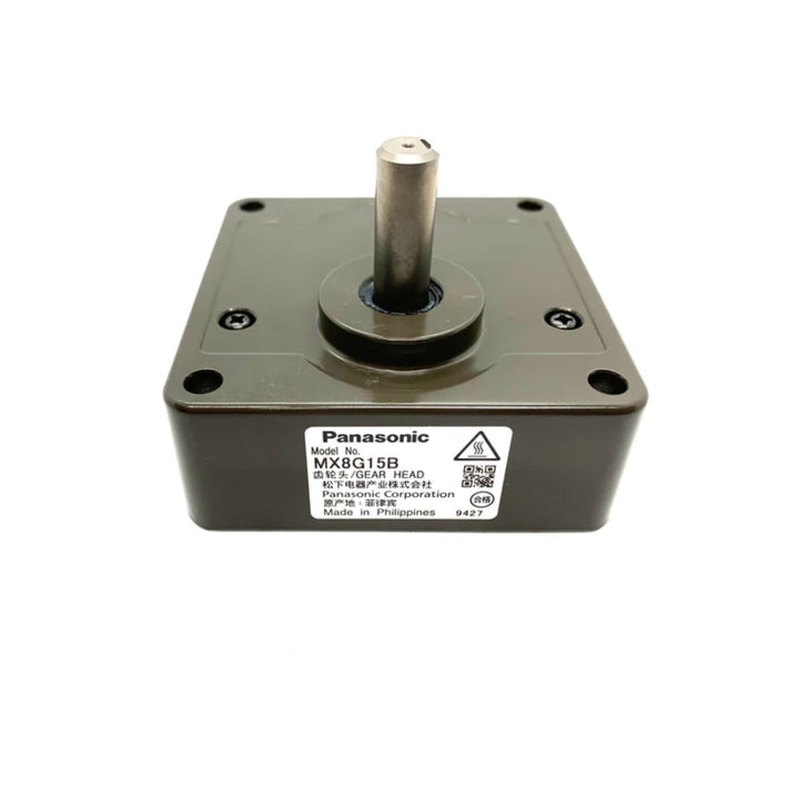 Panasonic MX9G10B gearhead, 10:1 ratio, for 90 mm 40 W motors. Durable, flange-mount design for torque control in industrial automation.
