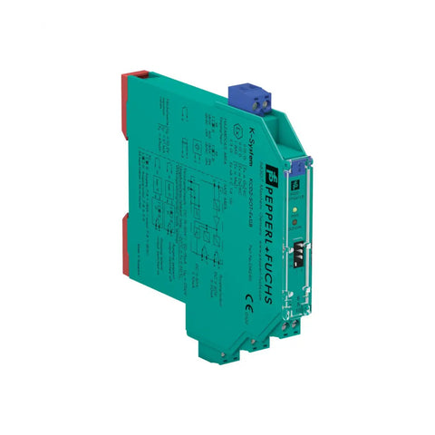 Pepperl+Fuchs KCD2-SOT-Ex1.LB switch amplifier, NAMUR input, 2 passive outputs, SIL 2, DIN rail, for safe hazardous area signal transfer.