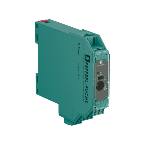 Pepperl+Fuchs KFD2-EB2.R4A.B redundant power feed module for DIN rail, 24 V DC, 4 A, with fault relay and LED indicators for Power Rail systems.