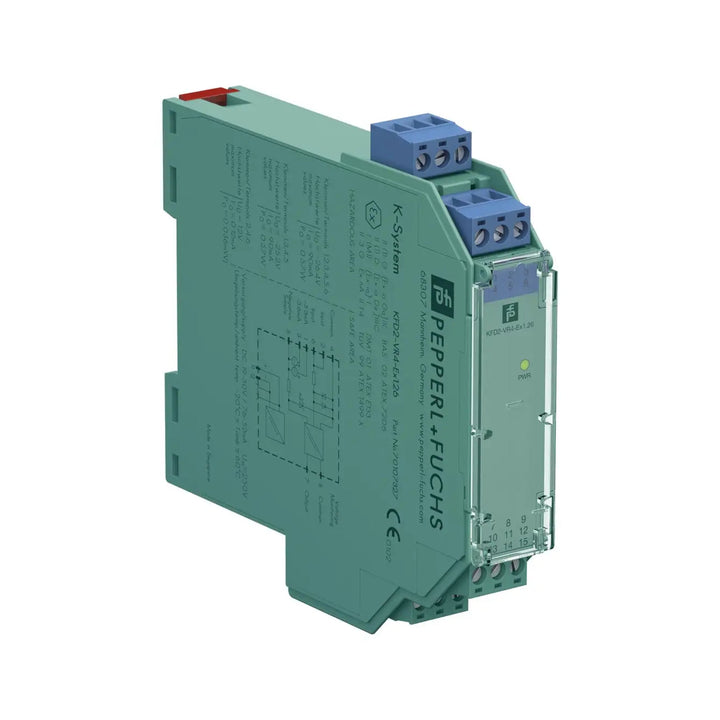Pepperl+Fuchs KFD2-VR4-Ex1.26 (70107327) repeater power supply, 24V DC, SIL 2, for Ex solenoids and alarms, DIN rail mountable.