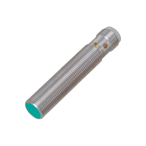 Pepperl+Fuchs NBB2-12GM50-E2-V1 2 mm inductive proximity sensor with PNP NO output and M12 connector for precise metal detection in industrial automation.