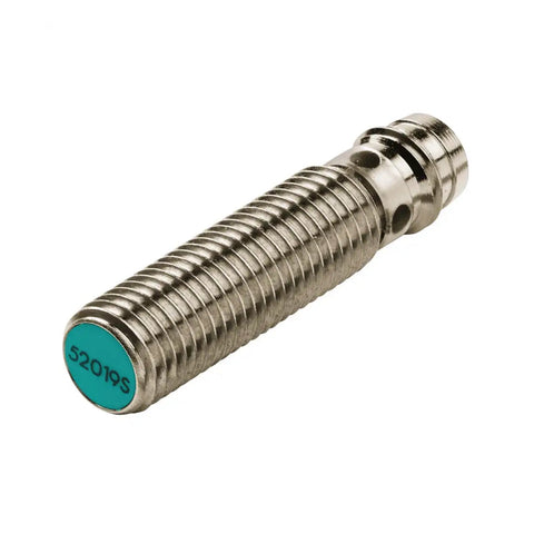 Pepperl+Fuchs NBB2-8GH20-E2-V3 inductive sensor with 2 mm flush mount, PNP output, and stainless steel housing for industrial automation.