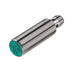 Pepperl+Fuchs NBB8-18GM50-E2-V1 inductive proximity sensor with 8 mm sensing distance, PNP NO output, M18 threaded housing, and M12 connector.
