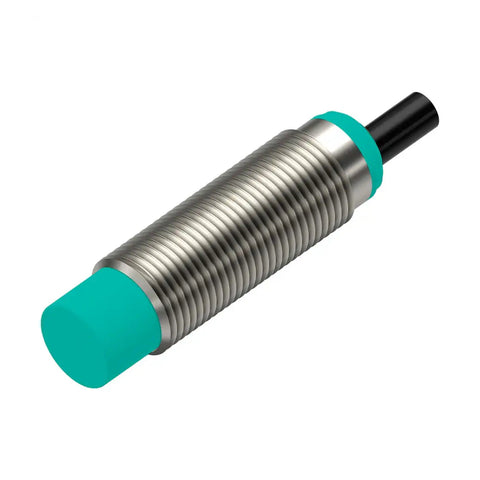 Pepperl+Fuchs NBN4-12GM40-E2 inductive proximity sensor with 4 mm sensing distance, PNP output, and M12 threaded housing for industrial automation.