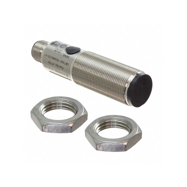 Pepperl+Fuchs OBT500-18GM60-E5-V1 diffuse mode sensor, 500mm range, infrared light, PNP output, M12 connector, IP67 rated.