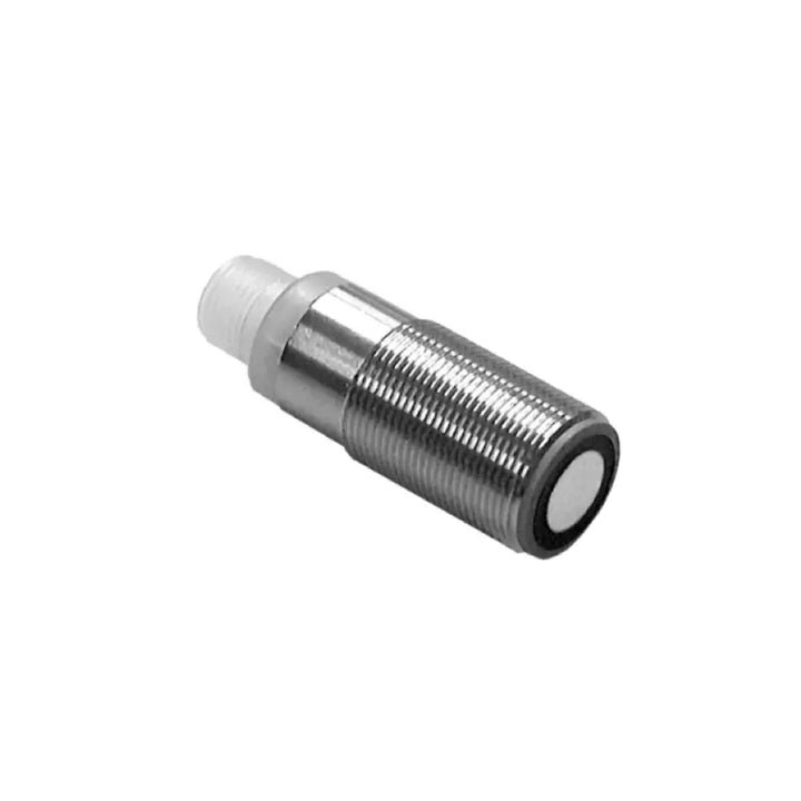 Pepperl+Fuchs UB300-18GM40-E5-V1 ultrasonic sensor, 300 mm range, PNP NO, M18 threaded housing, M12 connector, IP67 rated.
