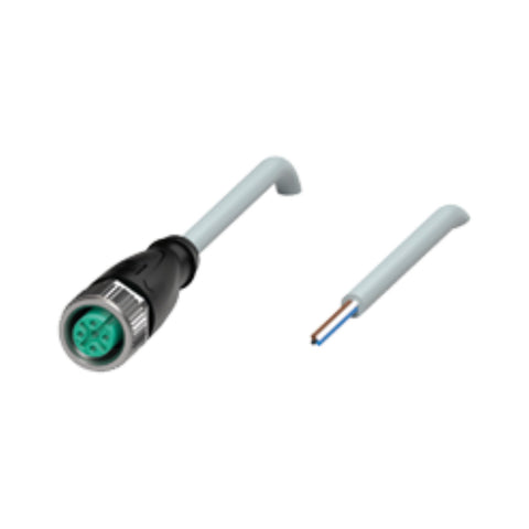 Pepperl+Fuchs V1-G-2M-PVC M12 4-pin straight female cable, 2m PVC, IP68/IP69, for industrial sensors and actuators.