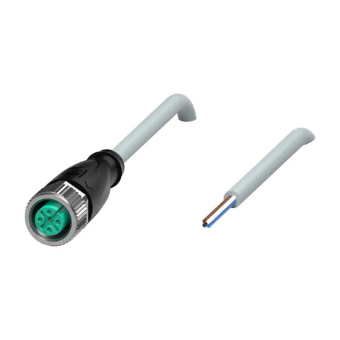 Pepperl+Fuchs V1-G-5M-PUR M12 straight 4-pin female cordset with 5m halogen-free PUR cable, IP68/IP69 rated, for industrial automation connections.