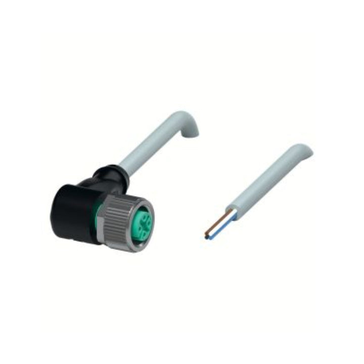 Pepperl+Fuchs V1-W-10M-PVC M12 4-pin angled female connector with 10 m PVC cable, IP67.