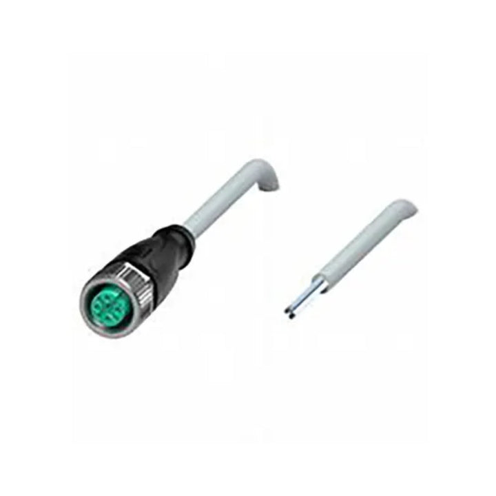 Pepperl+Fuchs V15-G-2M-PVC M12 5-pin female cordset with 2m gray PVC cable, IP68/IP69 rated, designed to prevent loosening and inaccurate installation.