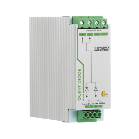 Phoenix Contact 2320157 STEP power supply, 24VDC 0.5A, ultra-compact DIN rail unit for building automation and low-power control systems.