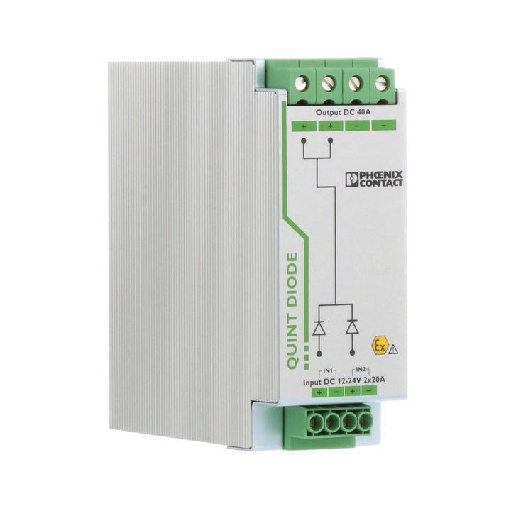 Phoenix Contact 2320157 STEP power supply, 24VDC 0.5A, ultra-compact DIN rail unit for building automation and low-power control systems.