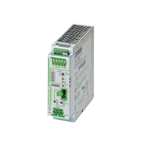 Phoenix Contact 2320238 STEP power supply, 24VDC 1.75A, compact DIN rail mount for building automation and control panel systems.