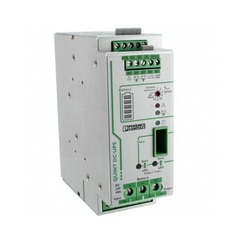 Phoenix Contact 2320241 STEP power supply, 24VDC 2.5A, compact DIN rail unit for building automation and control panel applications.