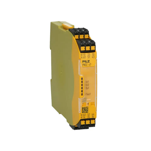 Pilz 751107 (PNOZ s7.1) safety relay for industrial automation, providing emergency stop and safety monitoring with expandability and easy integration.