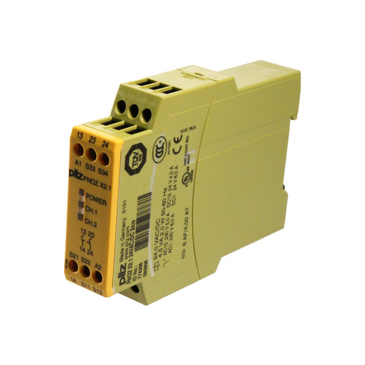 Pilz 774306 (PNOZ X2.1) safety relay for industrial automation, providing emergency stop and safety gate monitoring with fast response and easy integration.