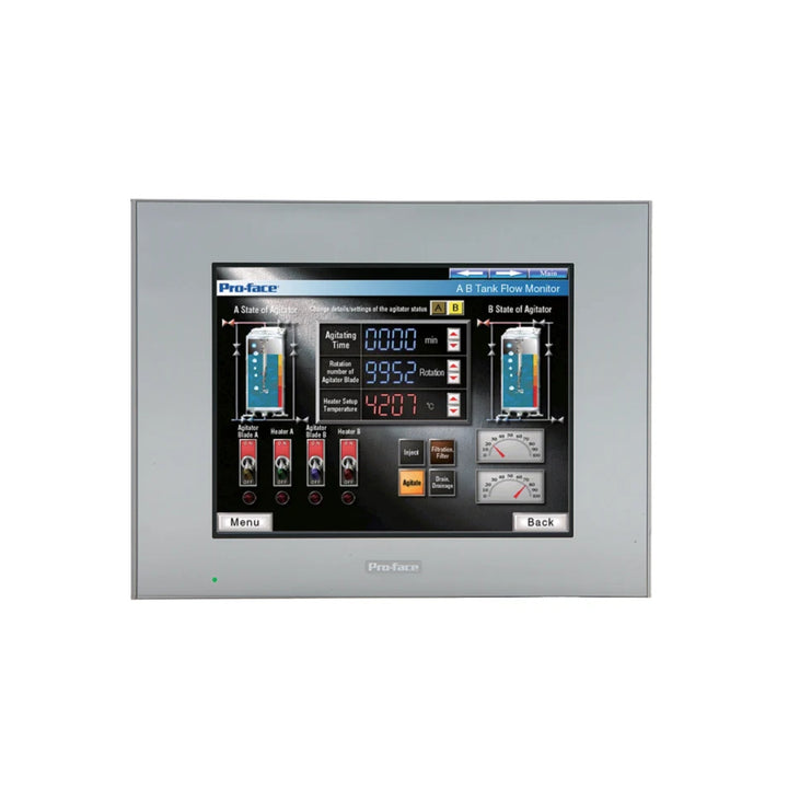 Pro-face PFXGP4501TADW 10.4" touchscreen HMI for industrial automation, featuring a high-resolution display and multiple communication options.