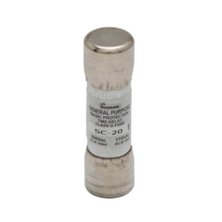 Eaton Bussmann SC-20 Class G fuse, 20 A, 600 V AC / 170 V DC, ferrule design