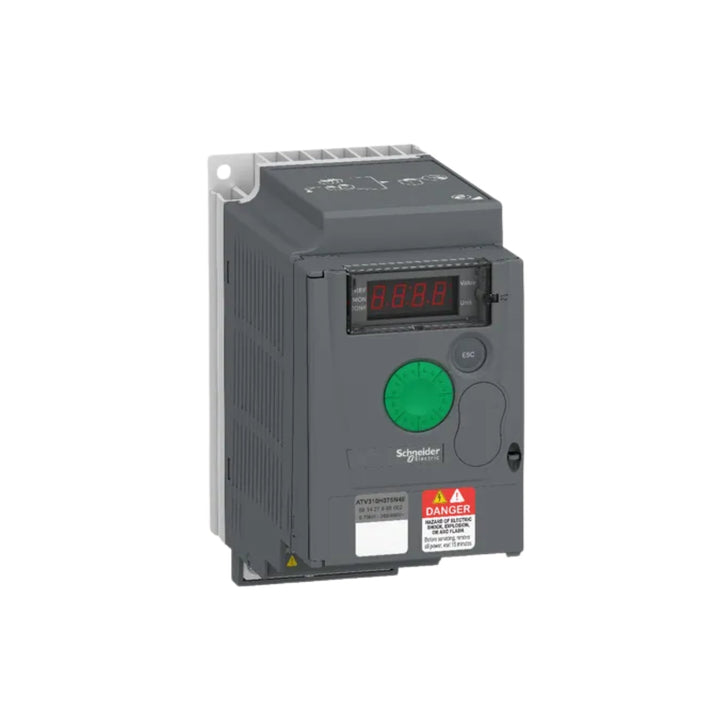 Schneider Electric ATV310HU75N4E 7.5 kW variable speed drive for 380–460V AC 3-phase systems, ideal for industrial motor control applications.