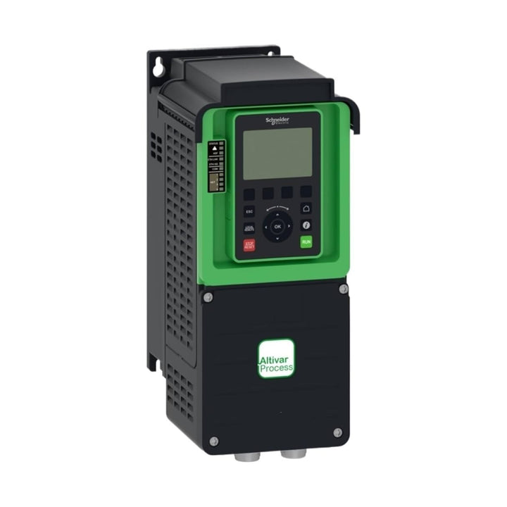 Schneider Electric ATV630U55N4 Altivar Process ATV630 variable speed drive, 5.5 kW (7.5 HP), 380–480V three-phase input, IP21 protection.