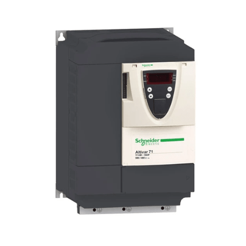 Schneider Electric ATV71HD18N4Z Altivar 71 drive, 18.5 kW (25 HP), 380–480V, with EMC filter and advanced control for industrial motor applications.
