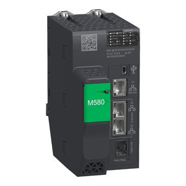 Schneider Electric BMEH582040 Modicon M580 CPU, 4 MB memory, dual Ethernet ports, and web server for secure, high-speed industrial automation.