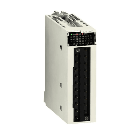 Schneider Electric BMXAMI0800 analog input module with 8 high-level inputs for precise data acquisition in Modicon X80 systems.