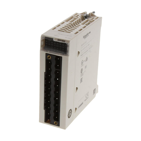 Schneider Electric BMXDDI1602 Modicon X80 input module with 16 x 24V DC channels for fast, isolated digital input in M340 and M580 systems.