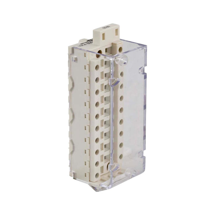Schneider Electric BMXFTB2000 terminal block, 20-pin HE10 connector, DIN rail mount for Modicon X80 I/O modules in M340/M580 systems.