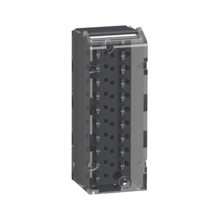 Schneider Electric BMXFTB2020 terminal block, 20-channel screw clamp connector for Modicon X80 I/O modules. DIN rail mount for automation systems.