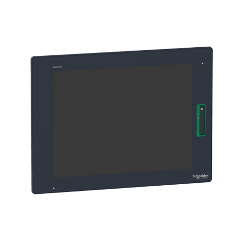 Schneider Electric HMIDT732 HMI with 15" touchscreen, XGA resolution, Ethernet, USB, and serial ports for industrial automation.