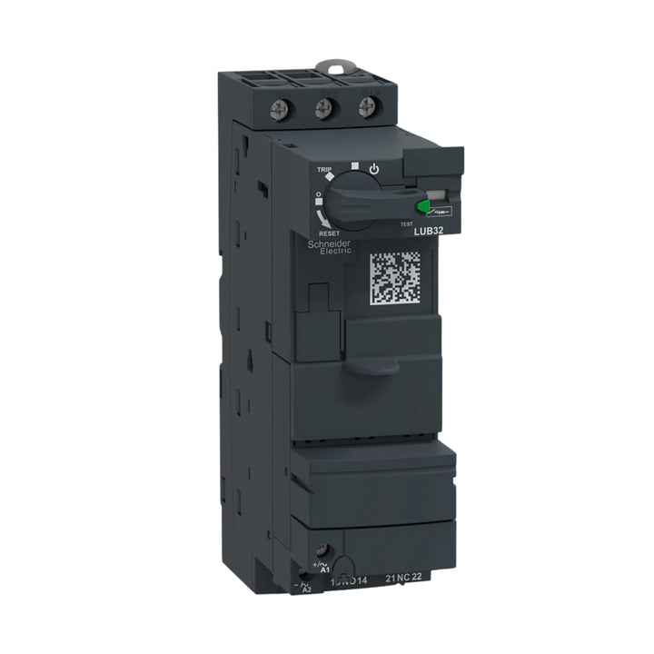 Schneider Electric LUB32 motor starter base, 32 A, for modular TeSys U systems, compact and reliable motor control solution.