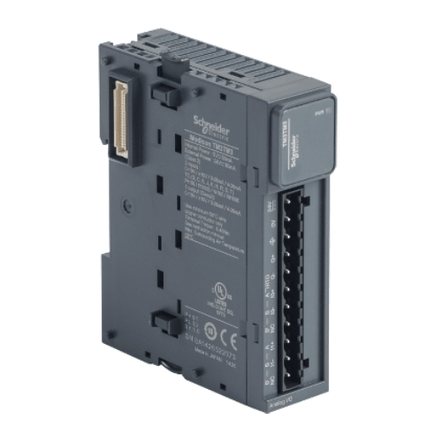 Schneider Electric TM3TM3 bus expansion module for connecting remote TM3 I/O to Modicon M221, M241, and M251 PLCs.