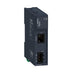 Schneider TM3XREC1 remote receiver module with RS485 communication for Modicon TM3 I/O expansion, 24V DC input, DIN rail mount.