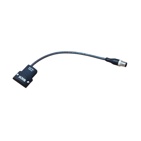 Sick 2076832 Type 1000 system plug, M12 5-pin male connector for safety light curtains, ensuring secure and reliable industrial connections.