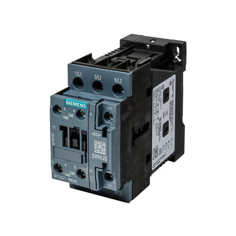 Siemens 3RT2027-1BB40 SIRIUS contactor for industrial automation systems.