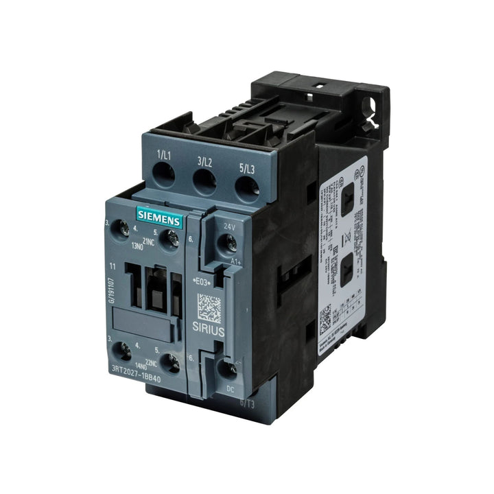 Siemens 3RT2027-1BB40 SIRIUS contactor for industrial automation systems.