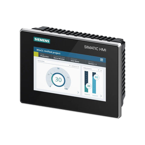 Siemens 6AV2128-3GB06-0AX1 TP1500 Comfort Panel with 15" widescreen display and advanced industrial HMI features.