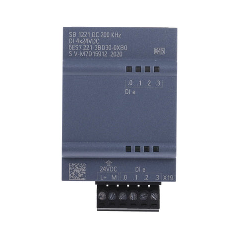 Siemens SIMATIC S7-1200 SB 1221 digital input module (6ES7221-3BD30-0XB0), 4 DI, 24V DC, 200 kHz, sourcing input, compact expansion module.