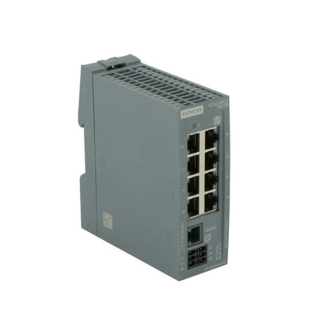 Siemens 6GK5208-0BA00-2AB2 SCALANCE X208 Ethernet switch with 8 ports for industrial automation networks.