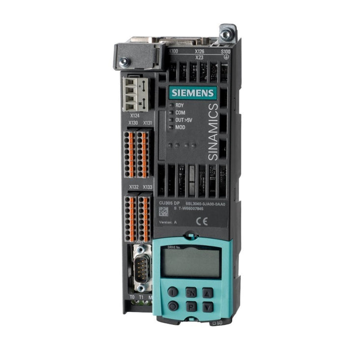 Siemens 6SL3040-1GA01-1AA0 SINAMICS CU320-2 DP control unit for multi-axis drive control with PROFIBUS DP interface.
