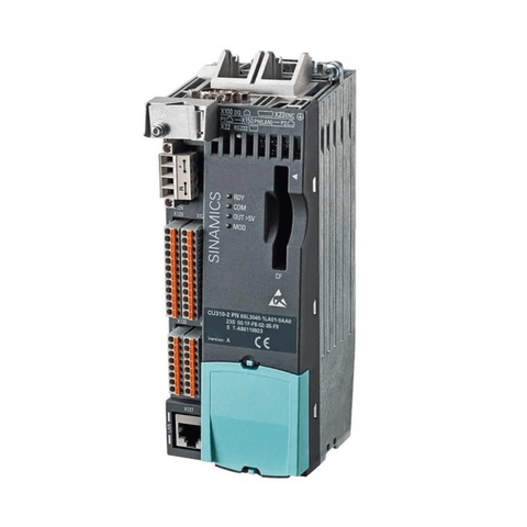 Siemens 6SL3040-1LA01-0AA0 CU310-2 PN control unit with PROFINET for SINAMICS S120 single-axis motion control applications.