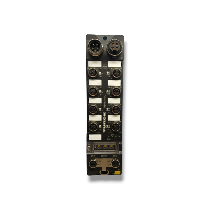 Turck TBEN-L4-8IOL IO-Link master, 8 ports, IP69K, multiprotocol Ethernet, direct-mount industrial module.