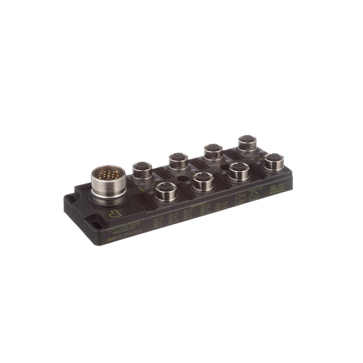 Turck 8MB12Z-5P3-CS19 passive 8-port M12 junction box for industrial sensor distribution.