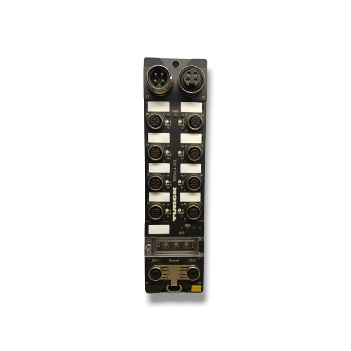Turck TBEN-L4-8IOL IO-Link master, 8 ports, IP69K, multiprotocol Ethernet, direct-mount industrial module.